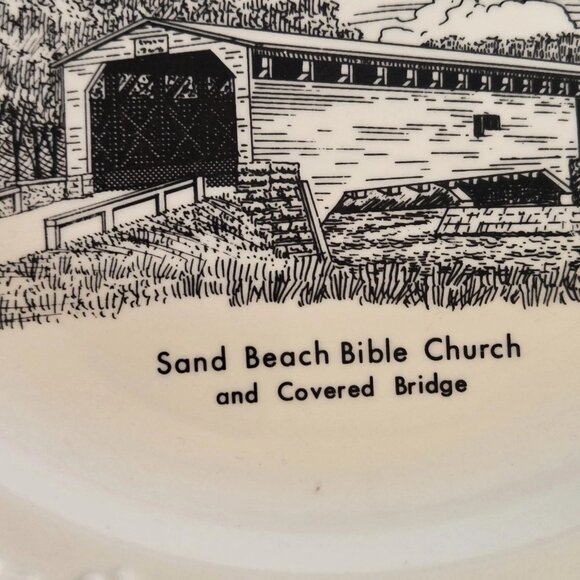 World Wide Art Studios Sand Beach Bible Church & Bridge Collector Plate - Picture 4 of 9